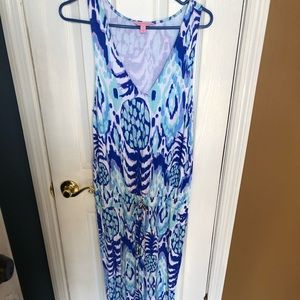 Lilly Pulitzer Blue and White Patterned Jumpsuit